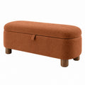 Sitzbank mit Stauraum 100 x 40 x 45 cm Teddy-Polyester Terrakotta Wohnzimmer Bouclé-Stil