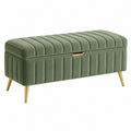 Sitzbank mit Stauraum 120 x 45 x 48 cm Samt Grün gepolstert Modern