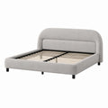 Polsterbett 160 x 200 cm Hellgrau Stoff mit Lattenrost Modernes Doppelbett