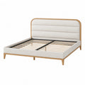 Polsterbett 160 x 200 cm Beige mit Holzrahmen und Lattenrost