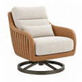 Drehsessel 82 x 88 x 95 cm Beige Braun Textilbezug mit Drehfunktion