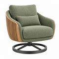 Drehsessel 84 x 82 x 88 cm Stoff Grün Holz Metall moderner Lounge Stil